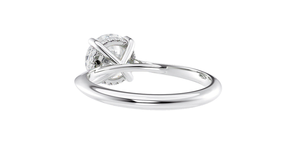 Round Solitaire Hidden Halo Diamond Engagement Ring