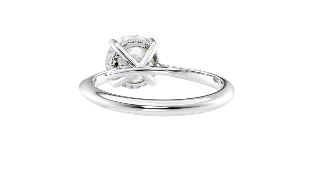 Round Solitaire Hidden Halo Diamond Engagement Ring
