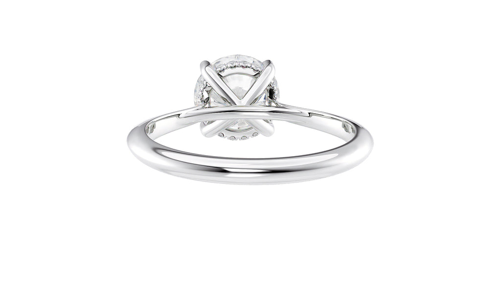 Round Solitaire Hidden Halo Diamond Engagement Ring