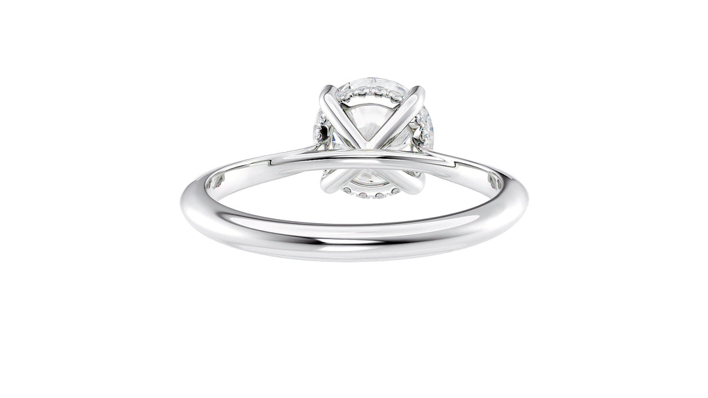 Round Solitaire Hidden Halo Diamond Engagement Ring