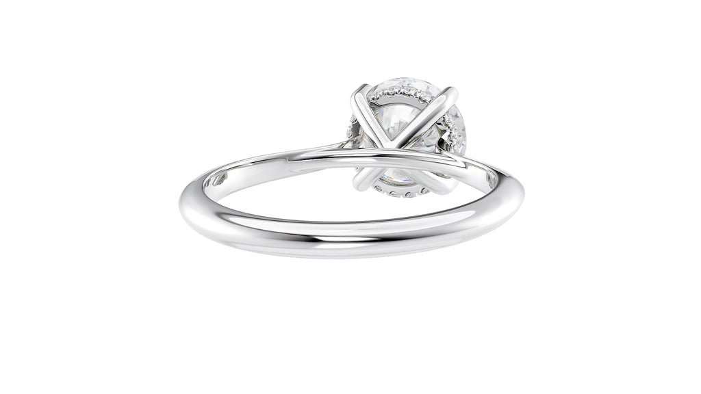 Round Solitaire Hidden Halo Diamond Engagement Ring