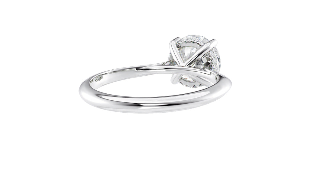 Round Solitaire Hidden Halo Diamond Engagement Ring