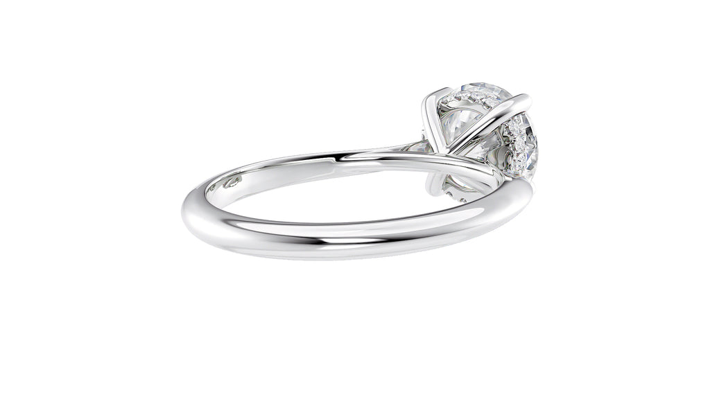 Round Solitaire Hidden Halo Diamond Engagement Ring