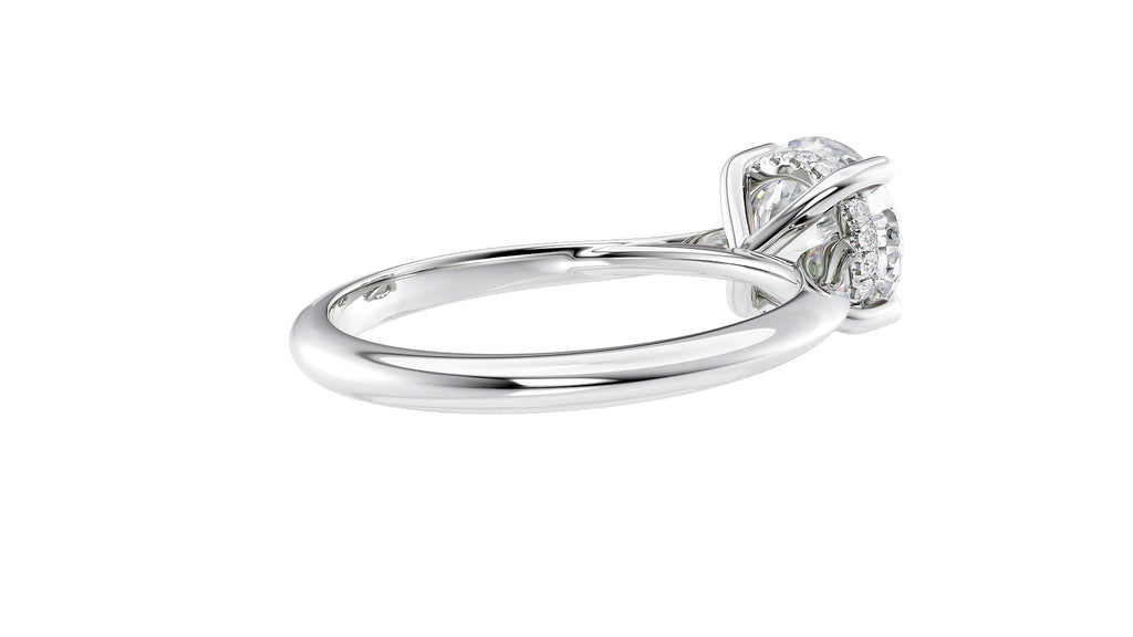 Round Solitaire Hidden Halo Diamond Engagement Ring