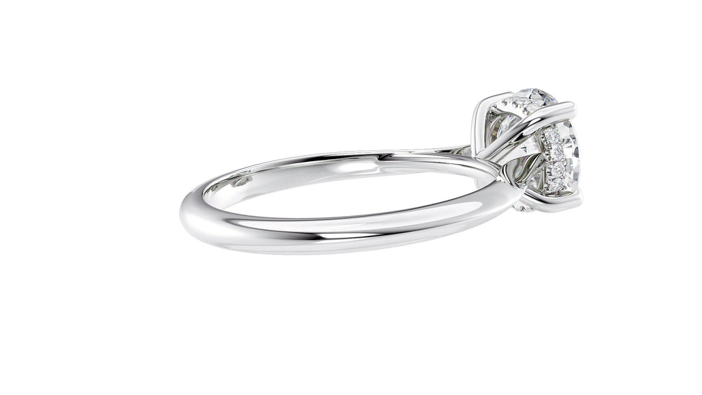 Round Solitaire Hidden Halo Diamond Engagement Ring
