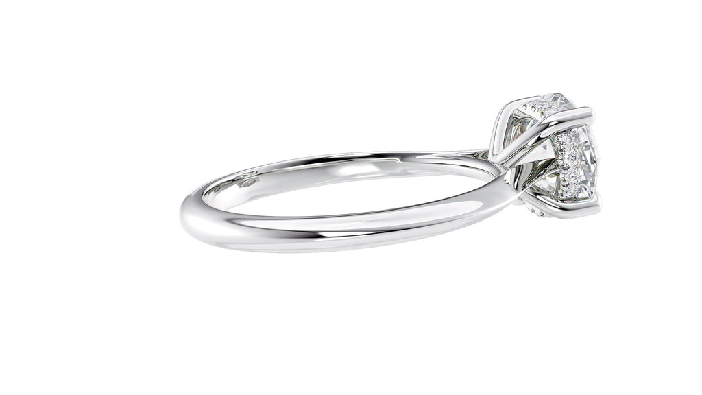 Round Solitaire Hidden Halo Diamond Engagement Ring