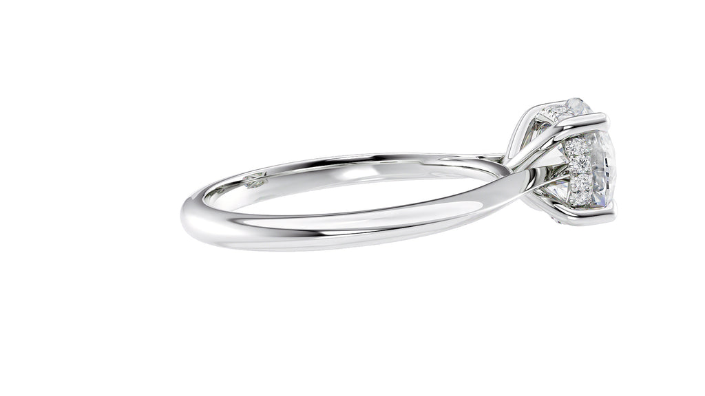 Round Solitaire Hidden Halo Diamond Engagement Ring
