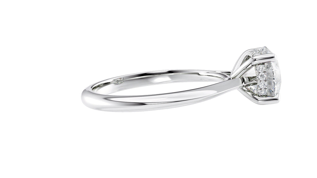 Round Solitaire Hidden Halo Diamond Engagement Ring