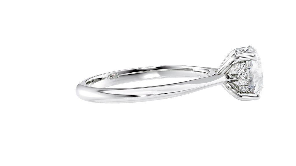 Round Solitaire Hidden Halo Diamond Engagement Ring