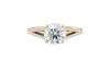 Round Solitaire Split Diamond Band Engagement Ring