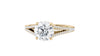 Round Solitaire Split Diamond Band Engagement Ring