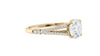 Round Solitaire Split Diamond Band Engagement Ring