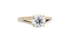 Round Solitaire Split Diamond Band Engagement Ring