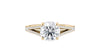 Round Solitaire Split Diamond Band Engagement Ring