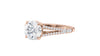 Round Solitaire Split Diamond Band Engagement Ring