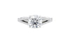 Round Solitaire Split Diamond Band Engagement Ring