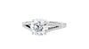 Round Solitaire Split Diamond Band Engagement Ring