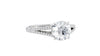 Round Solitaire Split Diamond Band Engagement Ring