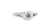 Round Solitaire Split Diamond Band Engagement Ring