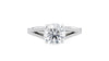Round Solitaire Split Diamond Band Engagement Ring