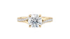 Round Solitaire Half Set Split Diamond Band Engagement Ring