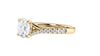 Round Solitaire Half Set Split Diamond Band Engagement Ring