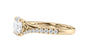 Round Solitaire Half Set Split Diamond Band Engagement Ring