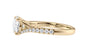 Round Solitaire Half Set Split Diamond Band Engagement Ring