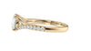 Round Solitaire Half Set Split Diamond Band Engagement Ring