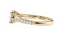 Round Solitaire Half Set Split Diamond Band Engagement Ring