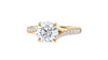 Round Solitaire Half Set Split Diamond Band Engagement Ring