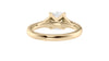 Round Solitaire Half Set Split Diamond Band Engagement Ring