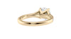 Round Solitaire Half Set Split Diamond Band Engagement Ring