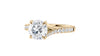 Round Solitaire Half Set Split Diamond Band Engagement Ring