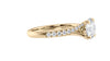Round Solitaire Half Set Split Diamond Band Engagement Ring