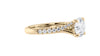 Round Solitaire Half Set Split Diamond Band Engagement Ring