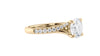 Round Solitaire Half Set Split Diamond Band Engagement Ring