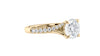 Round Solitaire Half Set Split Diamond Band Engagement Ring