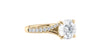 Round Solitaire Half Set Split Diamond Band Engagement Ring