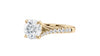 Round Solitaire Half Set Split Diamond Band Engagement Ring