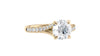 Round Solitaire Half Set Split Diamond Band Engagement Ring
