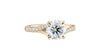 Round Solitaire Half Set Split Diamond Band Engagement Ring