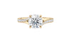 Round Solitaire Half Set Split Diamond Band Engagement Ring