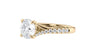 Round Solitaire Half Set Split Diamond Band Engagement Ring