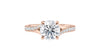 Round Solitaire Half Set Split Diamond Band Engagement Ring