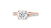 Round Solitaire Half Set Split Diamond Band Engagement Ring