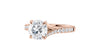 Round Solitaire Half Set Split Diamond Band Engagement Ring