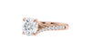Round Solitaire Half Set Split Diamond Band Engagement Ring
