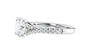 Round Solitaire Half Set Split Diamond Band Engagement Ring