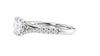 Round Solitaire Half Set Split Diamond Band Engagement Ring